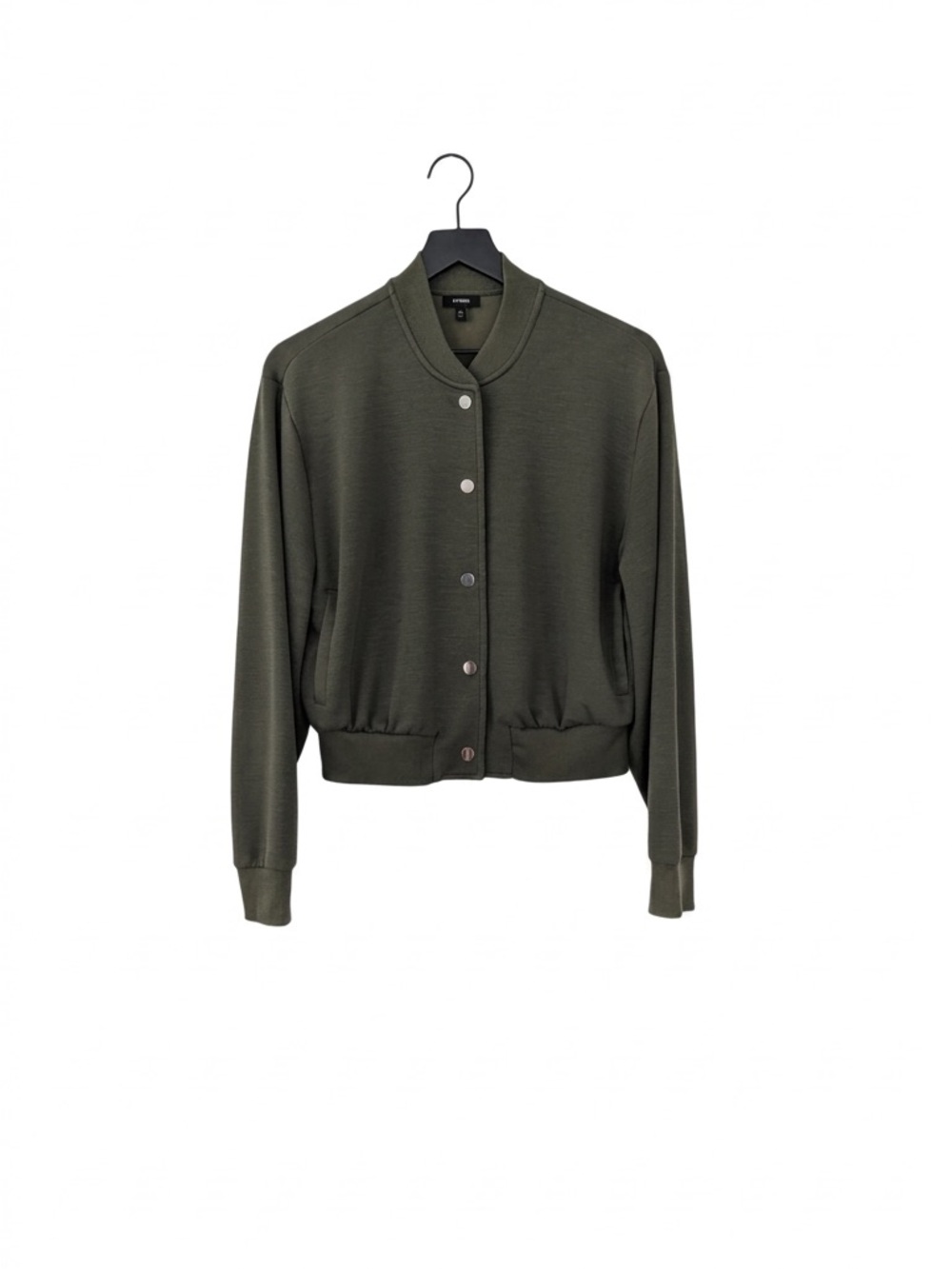 Express Olive Green Bomber Jacket